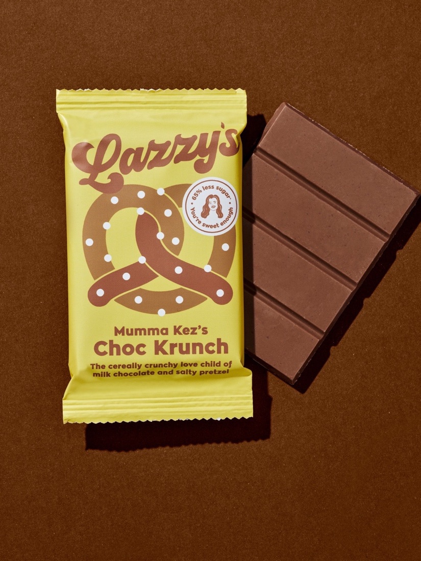 Choc Krunch bar next to a piece of milk chocolate
